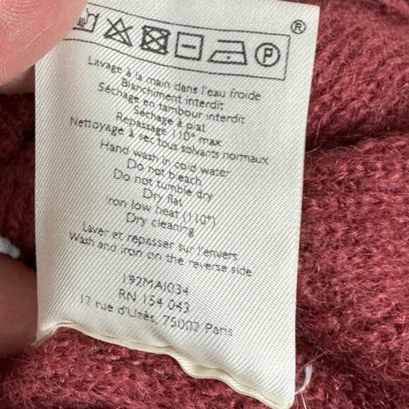 Sezane Willy Jumper Sweater Rosewood Pink Knit Baby Alpaca Italy Mohair Size S - Picture 11 of 15